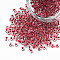 8/0 Transparent Glass Seed Beads, Inside Colours, Round Hole, Round, Brown, 3~3.5x2mm, Hole: 1~1.2mm, about 450g/bag