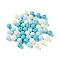 Rubberized Style Imitated Silicone Acrylic Beads, Round, Dark Turquoise, 8x7.5mm, Hole: 1.6mm, about 1923pcs/500g