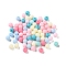 Rubberized Style Imitated Silicone Acrylic Beads, Round, Mixed Color, 8x7.5mm, Hole: 1.6mm, about 1923pcs/500g