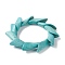 Dyed Synthetic Turquoise Leaf Beaded Stretch Bracelets, Tile Bracelet, Medium Turquoise, Inner Diameter: 2-1/8 inch(5.45cm)