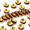 Brass Rhinestone Spacer Beads, Cadmium Free & Lead Free, Grade A, Rondelle, Golden Metal Color, Siam, 9x4mm, Hole: 4mm