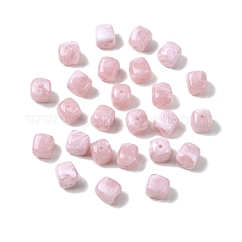 Opaque Acrylic Beads, Imitation Gemstone, Cube, Two Tone, Pink, 17x15.5x15.5mm, Hole: 3mm, 143pcs/500g