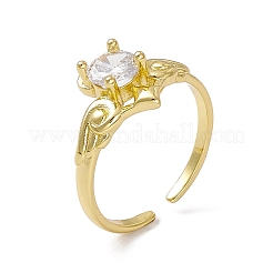 Cubic Zirconia Wing Open Cuff Ring&nbsp;RJEW-M144-10G