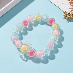 Transparent Acrylic Beads Stretch Bracelets for Kids&nbsp;BJEW-JB05862