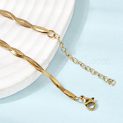 Unisex 304 Stainless Steel Flat Snake Chain Necklaces&nbsp;NJEW-K305-11G