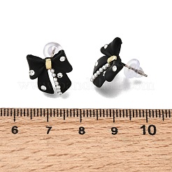 Alloy & Resin Pearl Stud Earrings&nbsp;EJEW-G466-01G