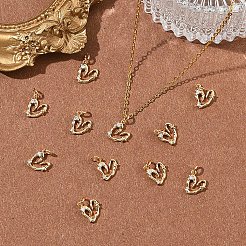 SHEGRACE Valentine's Day Brass Micro Pave Clear Cubic Zirconia Charms&nbsp;XGRQ4N919-704G