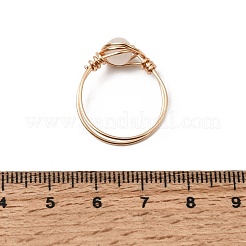 10Pcs Copper Wire Wrapped Natural Green Aventurine & White Jade & Quartz Crystal Finger Rings&nbsp;RJEW-UN00054