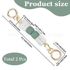 2Pcs Square Resin Beaded Bag Extension Chains&nbsp;PURS-GF0001-07A