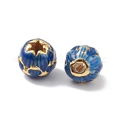Rack Plating Brass Enamel Beads&nbsp;KK-L155-49B-G