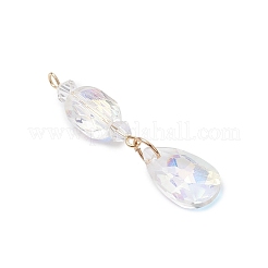 3Pcs Glass with 304 Stainless Steel Pendants&nbsp;PALLOY-JF04729