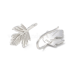 999 Fine Silver Leaf Cuff Earrings&nbsp;EJEW-P296-08P