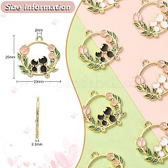 20Pcs 2 Colors Alloy Enamel Pendants&nbsp;ENAM-CJ0004-20