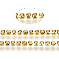Electroplate Brass Rhinestone Strass Chains&nbsp;CHC-T006-SS6.5-01G
