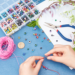 DIY Colorful Evil Eye Stretch Bracelst Making Kits&nbsp;DIY-PH0002-03
