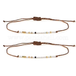 2Pcs Adjustable Glass Seed Bead Bracelets&nbsp;UW8577-1