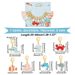 Sea Animal Pendant Stitch Markers&nbsp;HJEW-AB00318