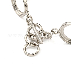 Rack Plating Brass Flat Round Link Bracelet Making with Tray&nbsp;BJEW-A010-03B-P