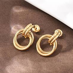 304 Stainless Steel Twist Ring Stud Earrings&nbsp;X-EJEW-P324-05G