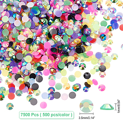 Resin Flat Round Shape Cabochons&nbsp;MRMJ-WH0074-28