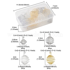 20Pcs 4 Styles Iron Wire Spiral Bead Cage Pendants&nbsp;IFIN-YW0001-88