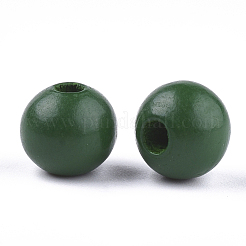 Painted Natural Wood Beads&nbsp;WOOD-S049-05D
