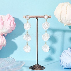 Petaline ABS Plastic Imitation Pearl Tassel Stud Earrings&nbsp;EJEW-TA00749