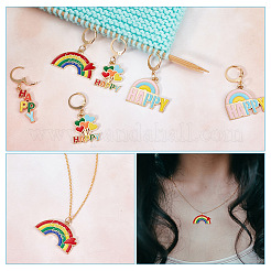 Alloy Enamel Pendant Stitch Markers&nbsp;HJEW-AB00345