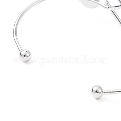 Resin Evil Eye with Heart Cuff Bangle&nbsp;BJEW-JB09340