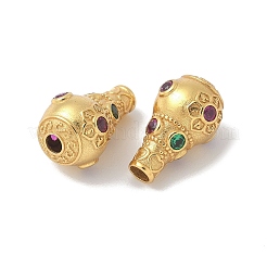 Matte Gold Color 925 Sterling Silver Pave Cubic Zirconia 3 Hole Guru Beads&nbsp;STER-R014-03G