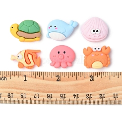 36Pcs 6 Styles Ocean Theme Opaque Resin Cabochons&nbsp;RESI-FS0001-49