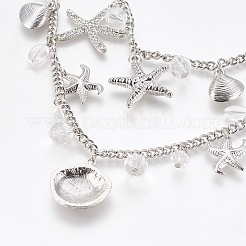 Iron Curb Chain Tiered Necklaces&nbsp;NJEW-WH0002-06P