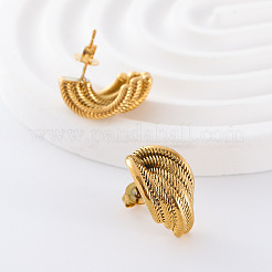 3 Pairs Stainless Steel Textured Stud Earrings&nbsp;CO5083