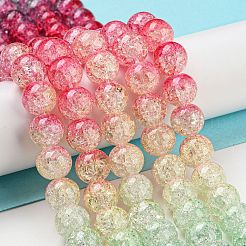 Spray Painted Crackle Glass Beads Strands&nbsp;DGLA-C002-10mm-06