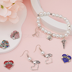 42Pcs 15 Style Tibetan Style Alloy & Alloy Rhinestone Pendants&nbsp;TIBEP-SC0002-41