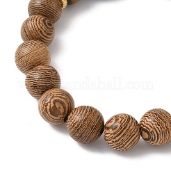 2Pcs 2 Styles Natural Tiger Eye & Wood Round Beaded Stretch Bracelets Sets for Men Women&nbsp;BJEW-JB12350