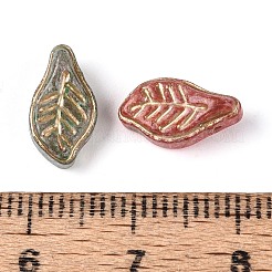 Picasso Baking Paint and Golden Metal Enlaced Glass Beads&nbsp;DGLA-T004-49M