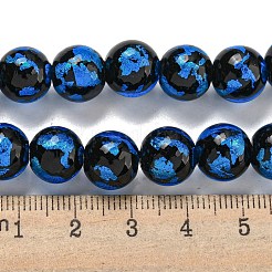 Handmade Silver/Gold Foil Lampwork Beads Strands&nbsp;LAMP-L079-07E