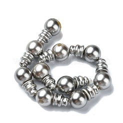 Shell Pearl 3-Hole Guru Beads Strands&nbsp;G-K149-53B