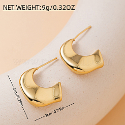 Vintage C-Shaped Stainless Steel Stud Earrings&nbsp;BC9200
