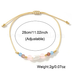 Natural Gemstone & Imitation Pearl Beaded Bracelet&nbsp;UH6167