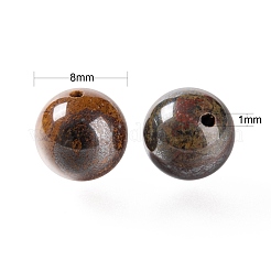 100Pcs 8mm Natural Red Tiger Iron Round Beads&nbsp;DIY-LS0002-20