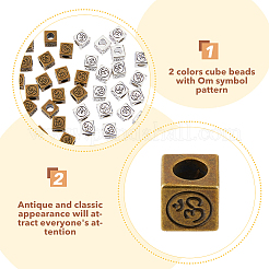 100Pcs 2 Colors Tibetan Style Alloy European Beads&nbsp;FIND-DC0002-53