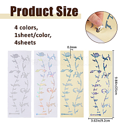4 Sheets 4 Colors Paper Picture Stickers for Guitar Fingerboard Decoration&nbsp;STIC-FH0001-31