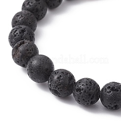 Dyed Natural Lava Rock Beaded Stretch Bracelets for Women&nbsp;BJEW-JB09670