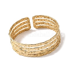 Hammered 304 Stainless Steel Cuff Bangles&nbsp;LS-BJEW-H635-03G