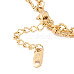 PVD Vacuum Plating 304 Stainless Steel Chain Multi-strand Bracelet with Synthetic Turquoise Beads&nbsp;STAS-P304-05G