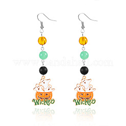Alloy Enamel Dangle Earrings&nbsp;FS-WGFB6AD-04
