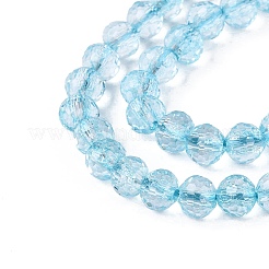 Dyed Transparent Crackle Glass Beads Strands&nbsp;GLAA-Q108-01A-A03