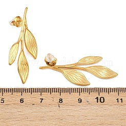 Leaf 304 Stainless Steel Stud Earrings&nbsp;EJEW-P332-02G